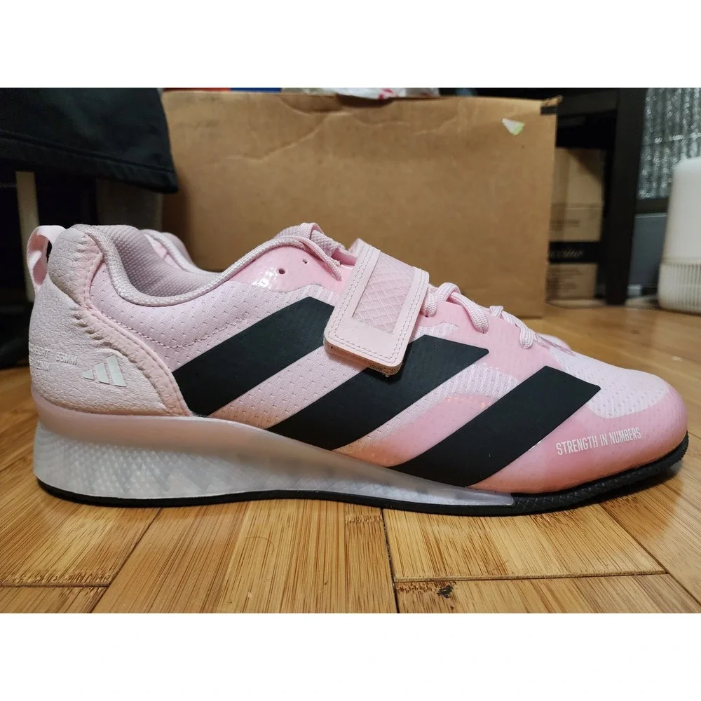 Adidas Adipower 3 Pink Black Men Size 14 Weightlifting Gym Workout Shoes JP9873